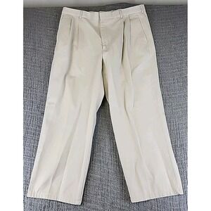 Lands' End Flat Front Tailored Fit Casual Cotton Chino Pants Men's Size 37